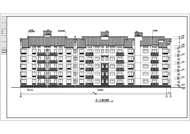 某地区5层坡屋面住宅楼建筑设计方案图纸-图二