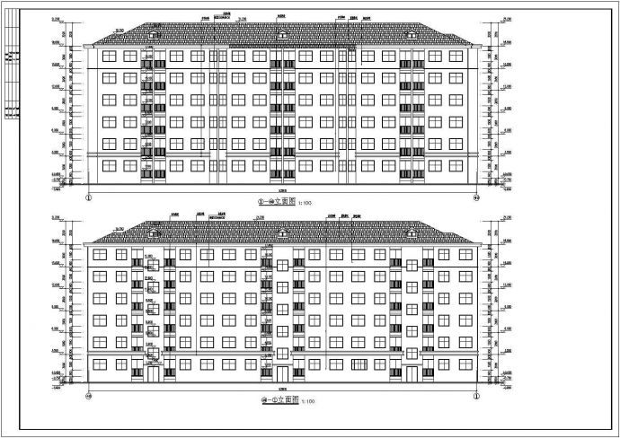 中南地区某6层住宅楼建筑设计方案图纸_图1