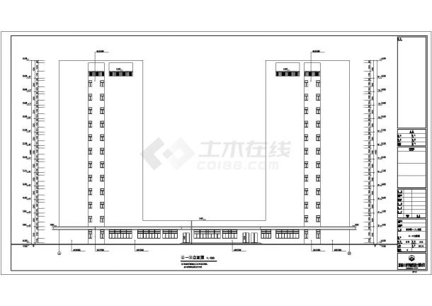 某地区十二层宿舍楼建筑设计施工图-图一