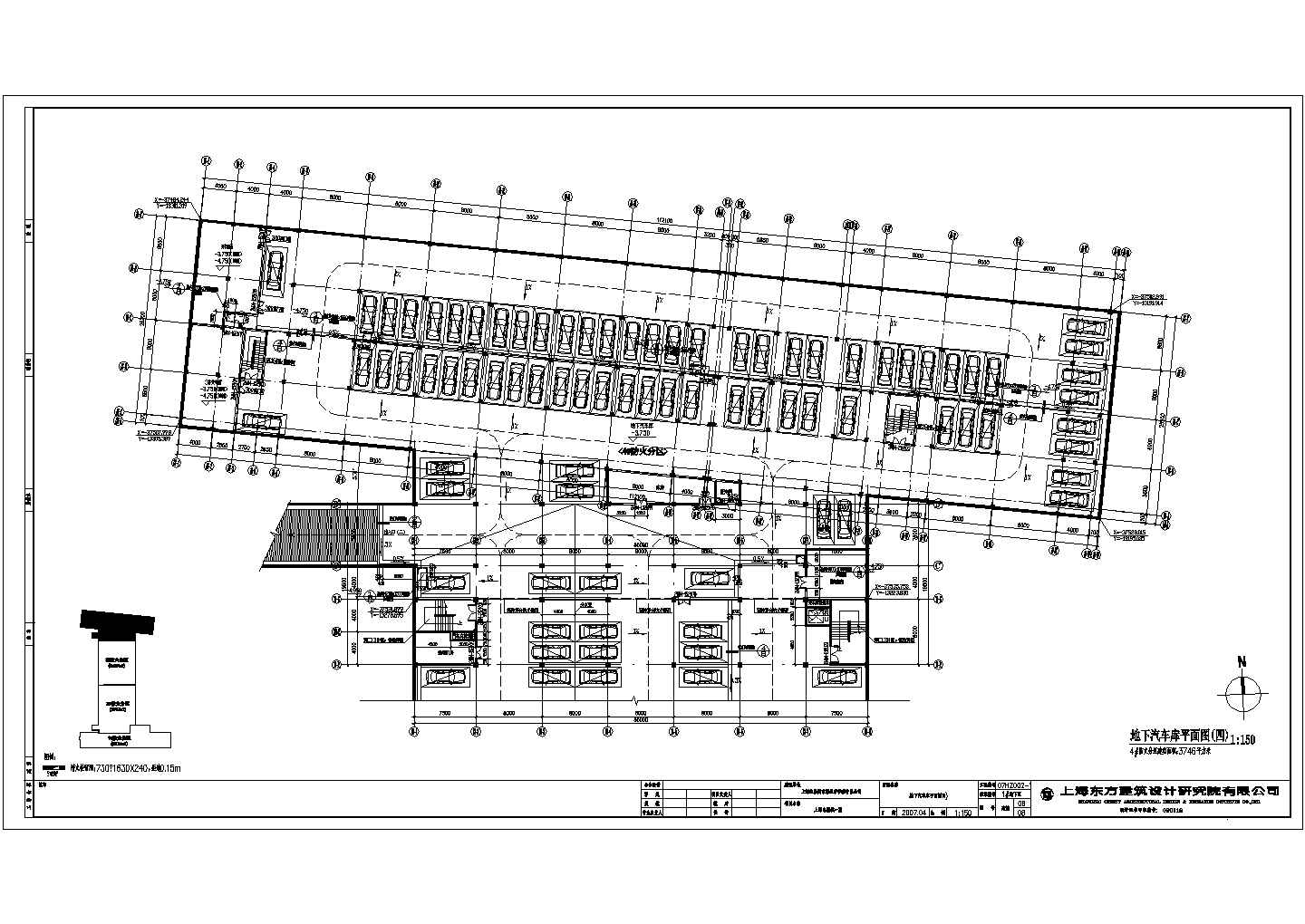 某住宅小区单层地下汽车库建筑设计施工图