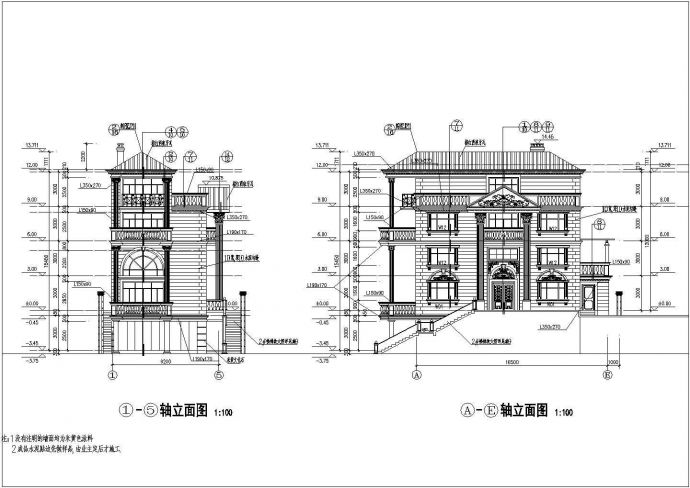 广州某地四层简欧风格住宅楼建筑设计方案图纸_图1