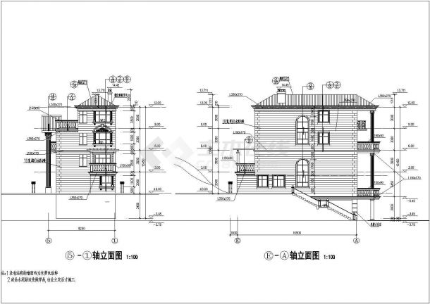 广州某地四层简欧风格住宅楼建筑设计方案图纸-图二