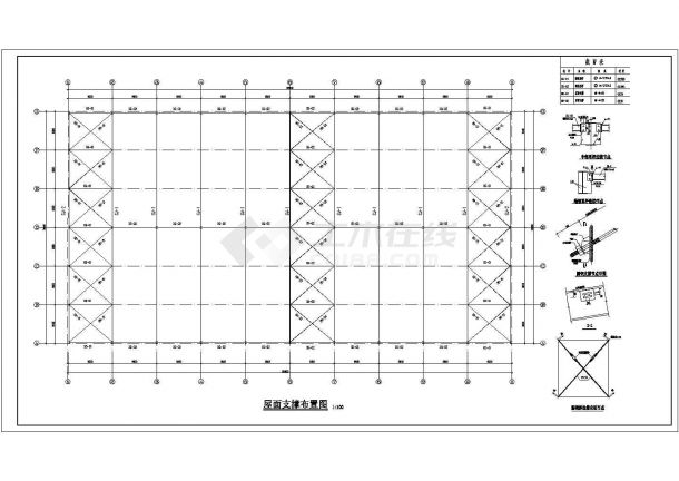 某地36米跨度钢结构厂房结构施工图纸-图二
