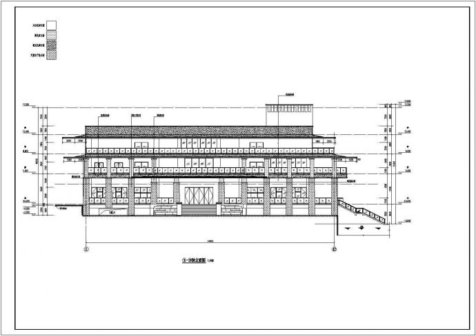 某地区三层框架结构会所建筑设计施工图_图1