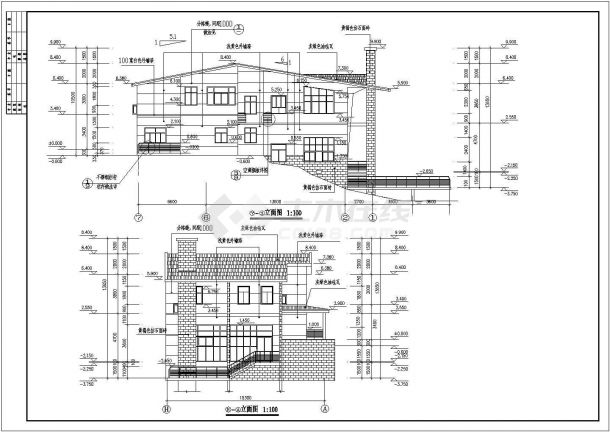 某地区两层砖混结构别墅建筑设计施工图-图一