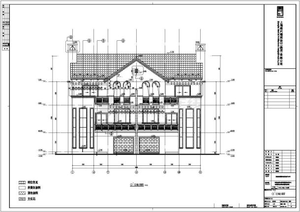 某小区二层框架结构连拼别墅建筑设计施工图-图二