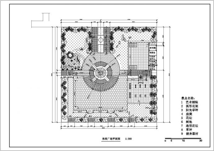 某地新农村文化广场规划设计布置图_图1