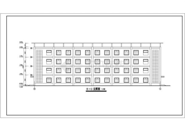 某工业园四层教师宿舍楼建筑设计方案图-图二