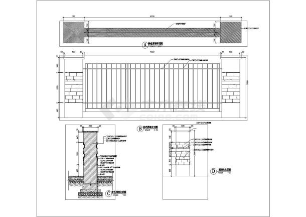 某工业园区特色围墙方案设计施工图-图一