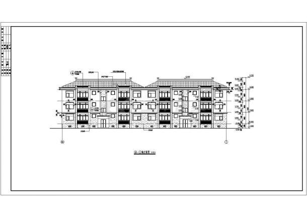 某地区三层框架结构住宅楼建筑设计方案图纸-图二