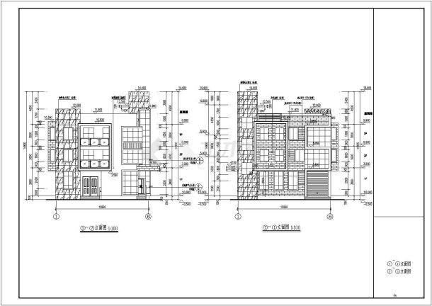 某地区三层小型住宅楼建筑设计方案图-图二