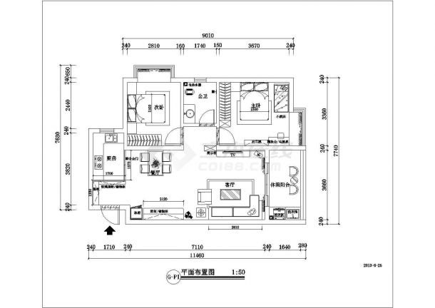 某小区单元住宅室内装修全套建筑设计方案图-图一