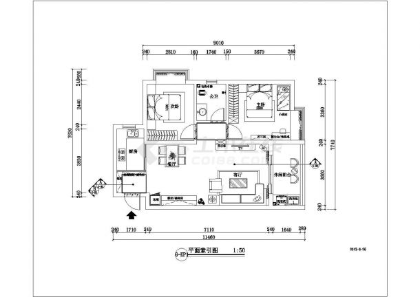 某小区单元住宅室内装修全套建筑设计方案图-图二