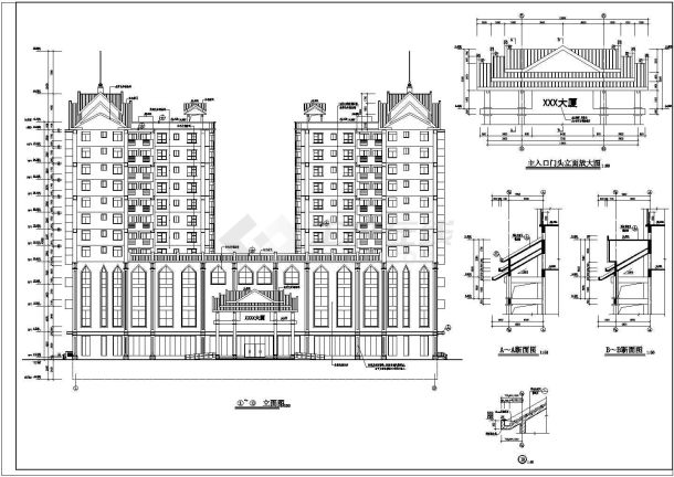 某地区十二层商住楼建筑设计施工图-图一