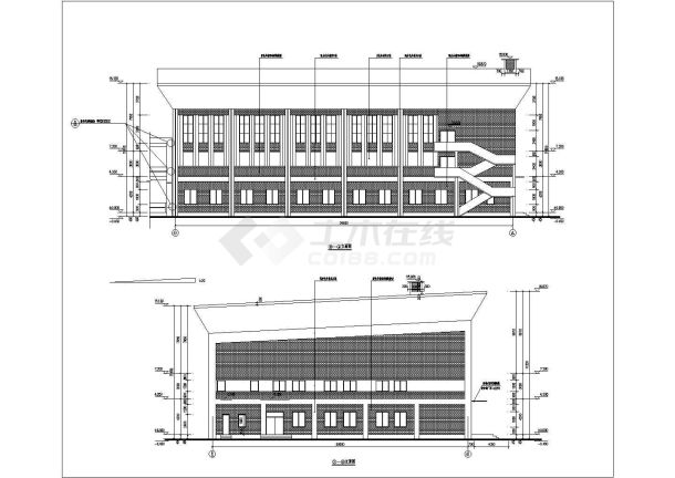 浦东新区某中学食堂体育馆建筑施工图-图二