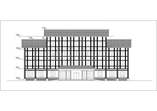 某地区地上四层框架结构宾馆建筑设计方案-图一