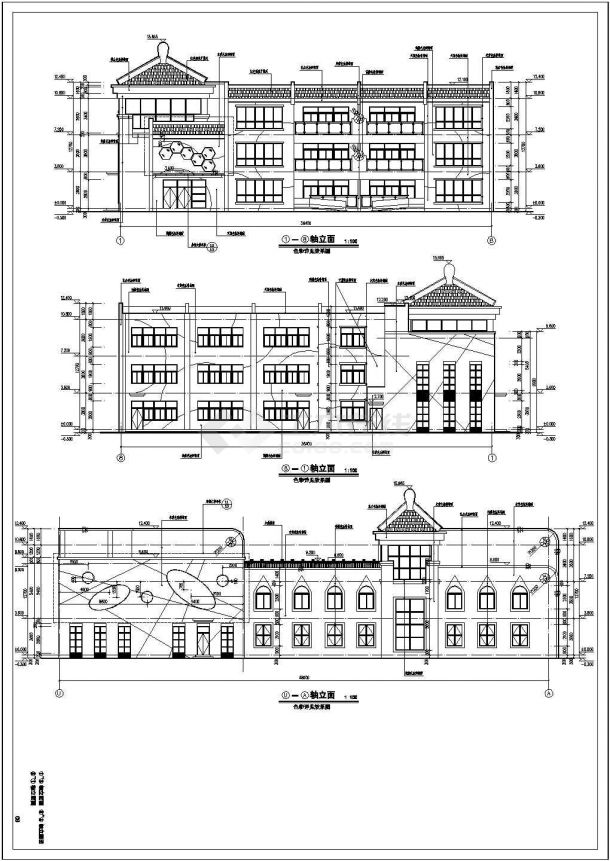 某地三层12班幼儿园建筑设计施工图-图一
