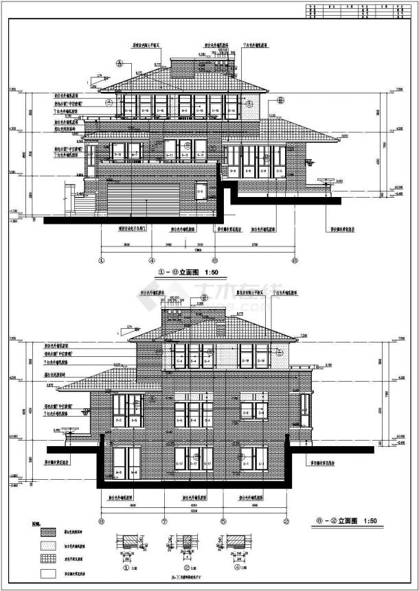 某地区二层带地下层别墅建筑设计方案图纸-图二