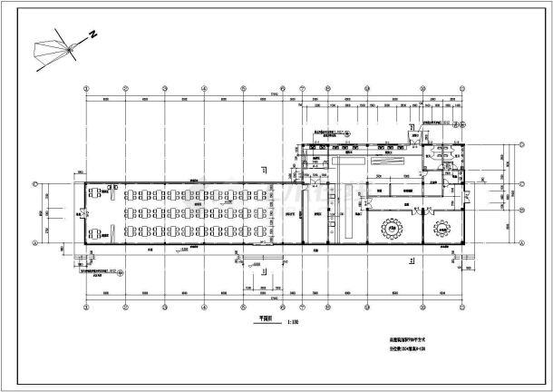 某企业单层职工餐厅建筑设计施工图-图二