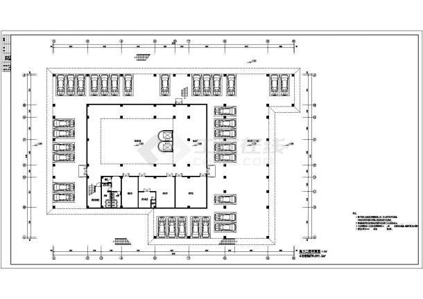 某地区带地下室办公楼建筑设计方案图-图二