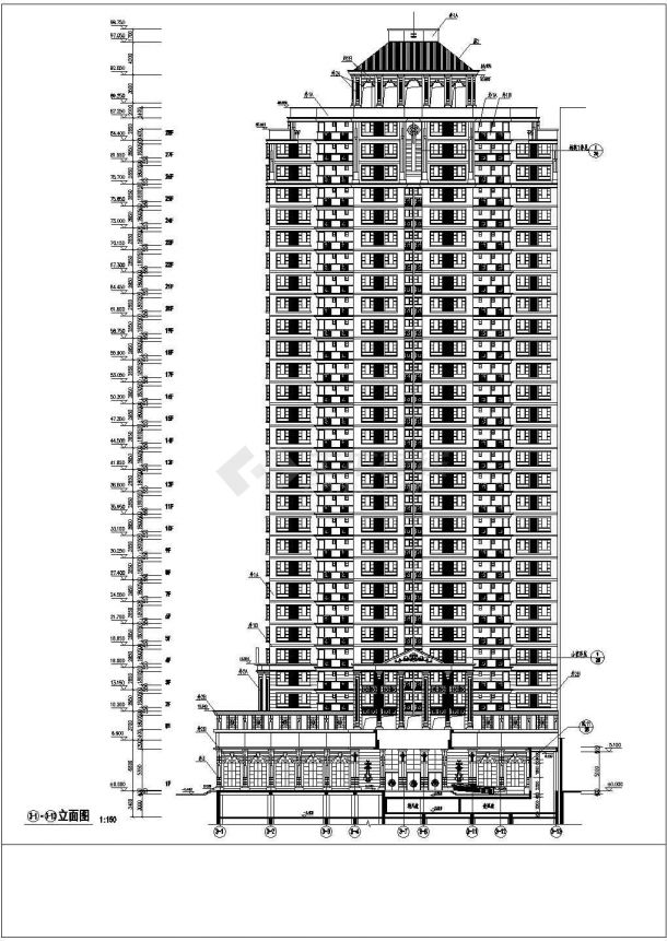 深圳某28层商住楼建筑设计施工图-图一
