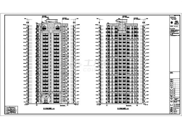 新疆某地22高层住宅楼建筑方案设计图-图一