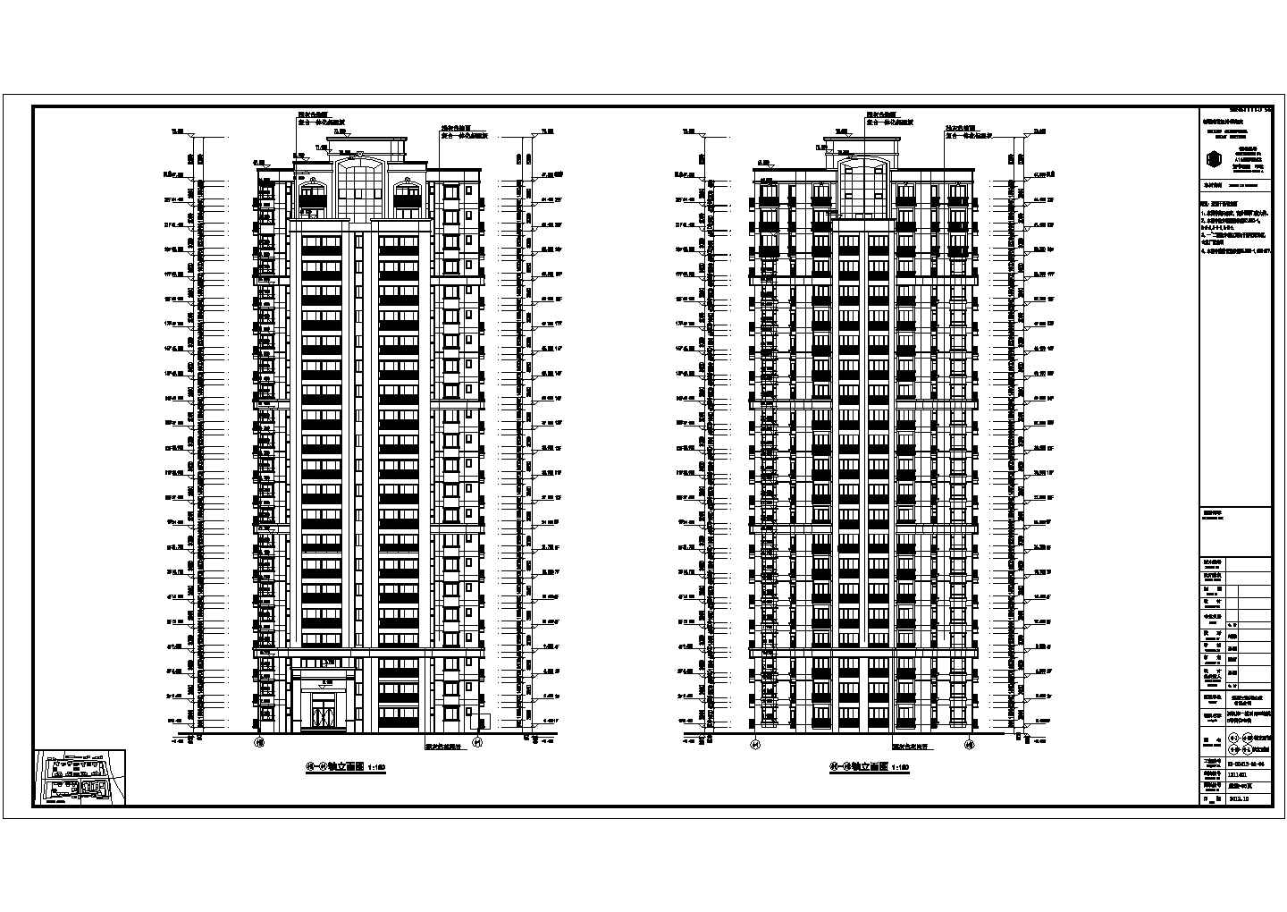 新疆某地22高层住宅楼建筑方案设计图