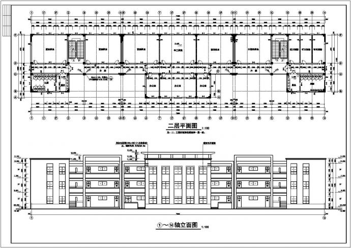 某地区三层框架结构教学综合楼建筑设计施工图_图1
