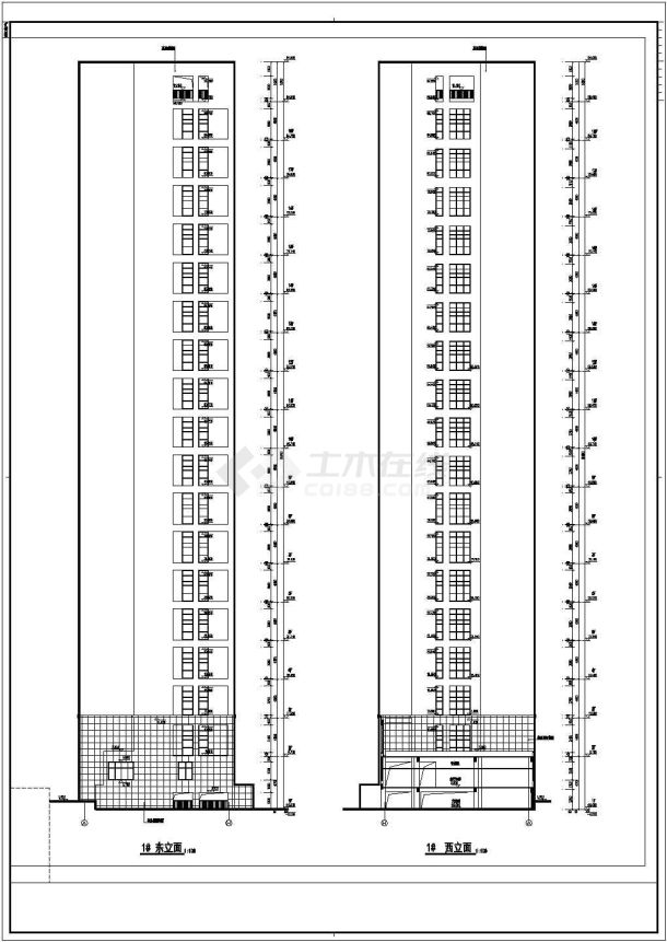 某地区18层住宅楼建筑设计施工图-图一