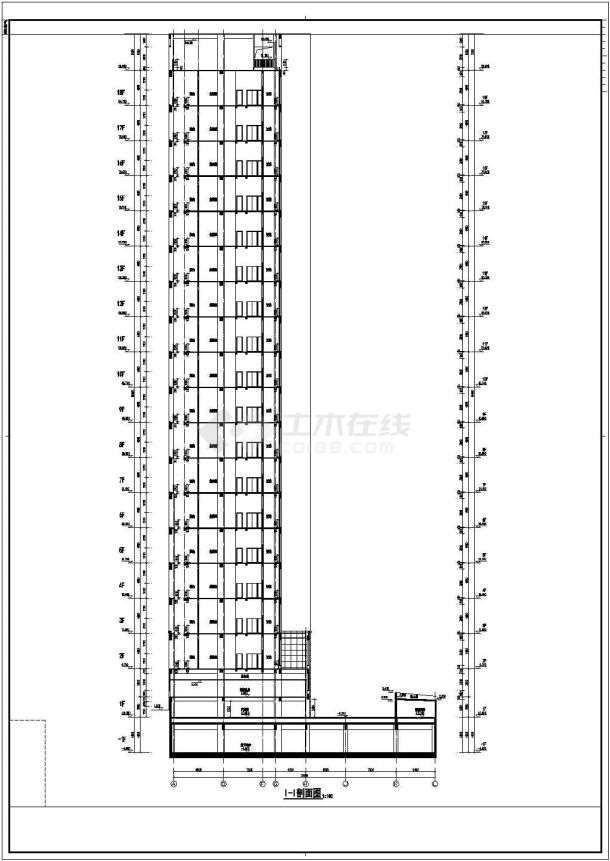 某地区18层住宅楼建筑设计施工图-图二