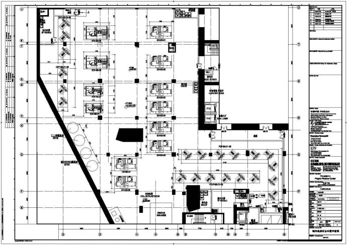 深圳平安大厦制冷机房平面管道大样图_图1