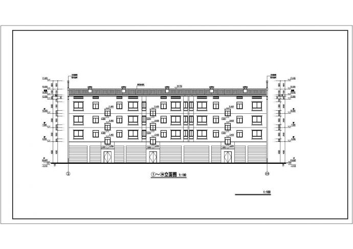 某地区四层住宅楼施建筑设计方案图_图1