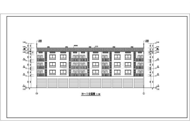 某地区四层住宅楼施建筑设计方案图-图二