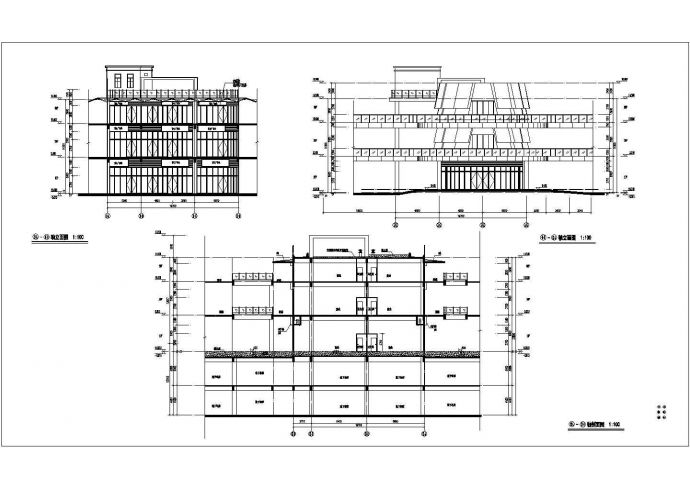 安徽某三层广场商业街建筑设计施工图_图1
