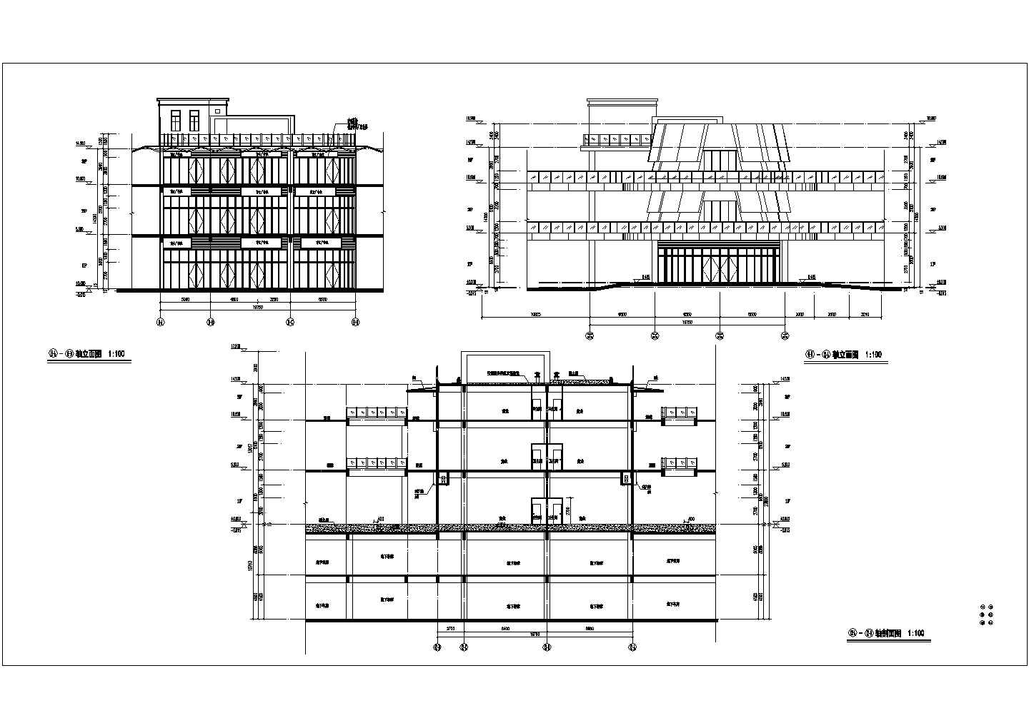 安徽某三层广场商业街建筑设计施工图