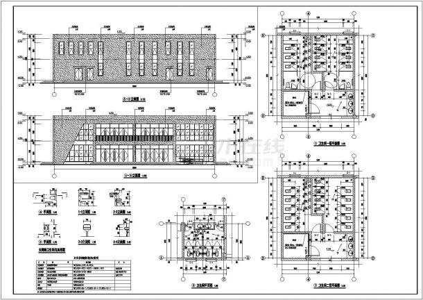 某地大型工厂二层食堂建筑设计施工图-图二