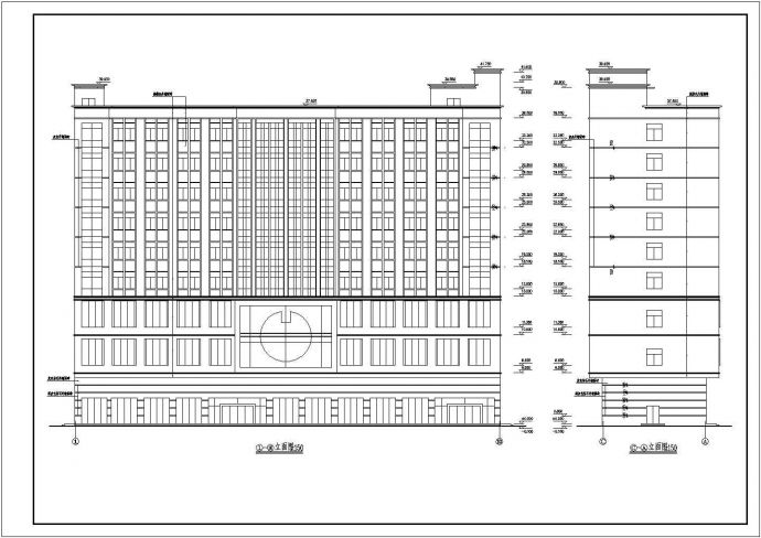 某地区九层框架结构酒店楼建筑设计方案图纸_图1