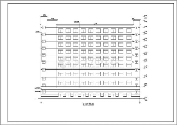 某地区九层框架结构酒店楼建筑设计方案图纸-图二