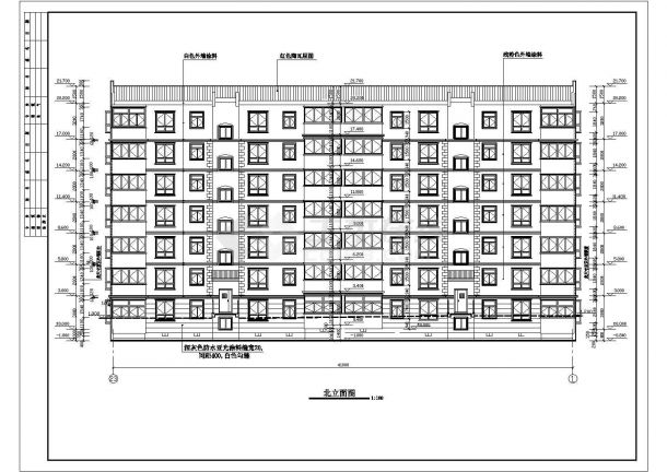 某地区6层带阁楼住宅楼建筑设计施工图-图二