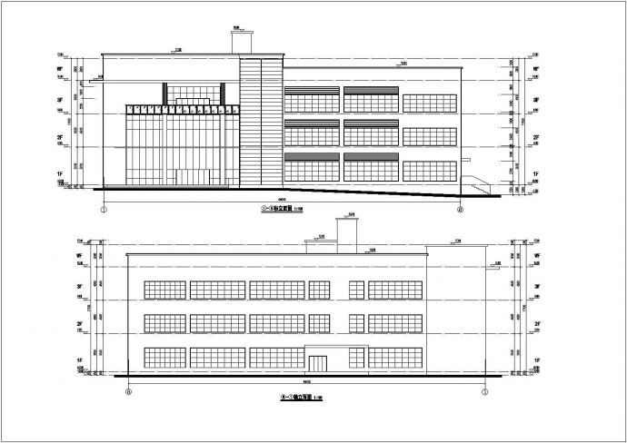 某厂区三层框架结构食堂建筑设计方案图纸_图1