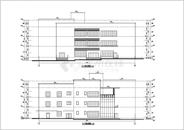 某厂区三层框架结构食堂建筑设计方案图纸-图二