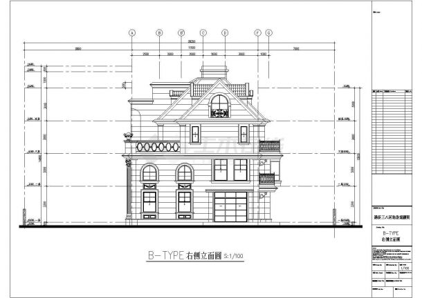 某地区三层带夹层别墅建筑设计方案图纸-图二