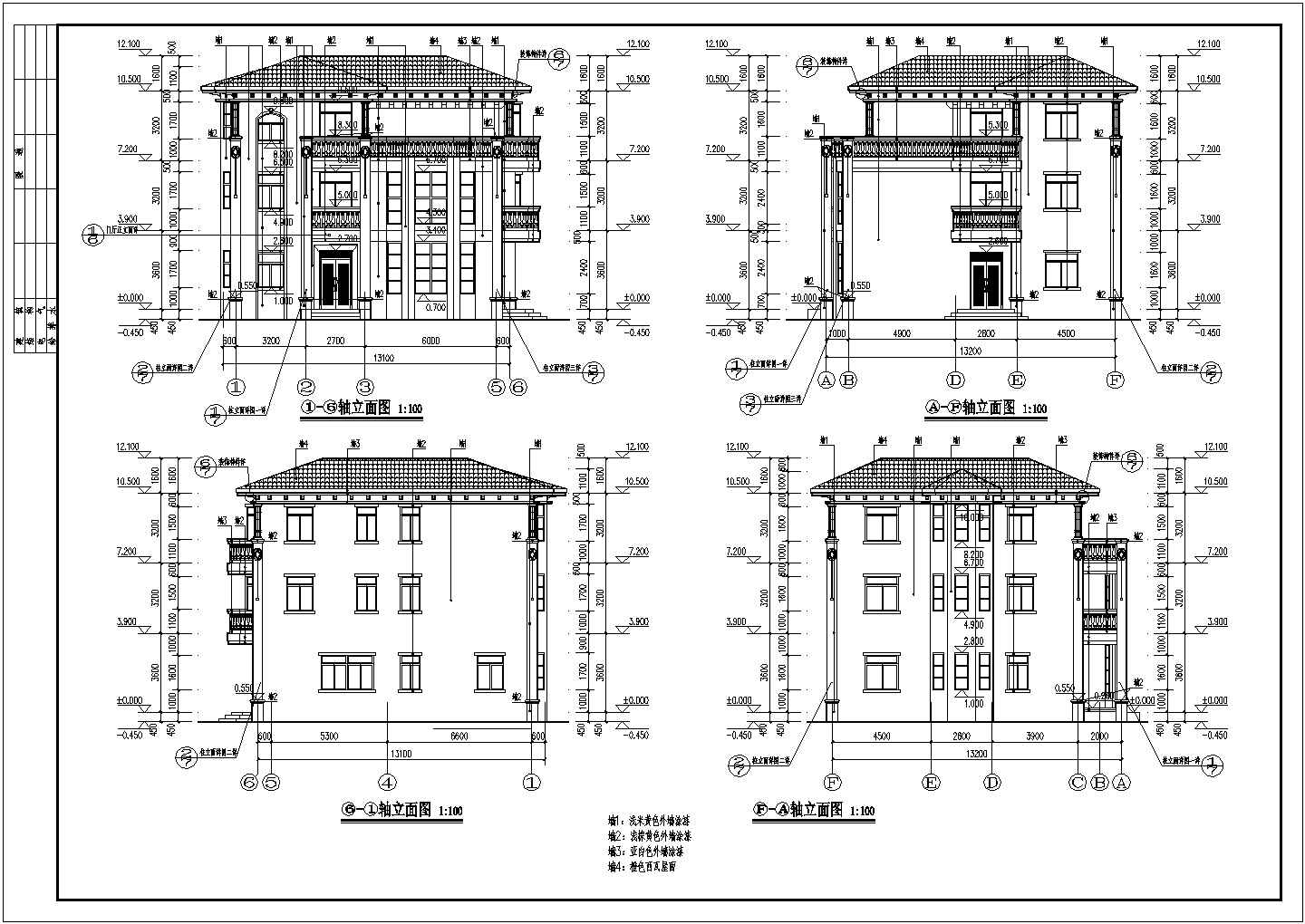 惠州某小区二层别墅楼建筑设计施工图