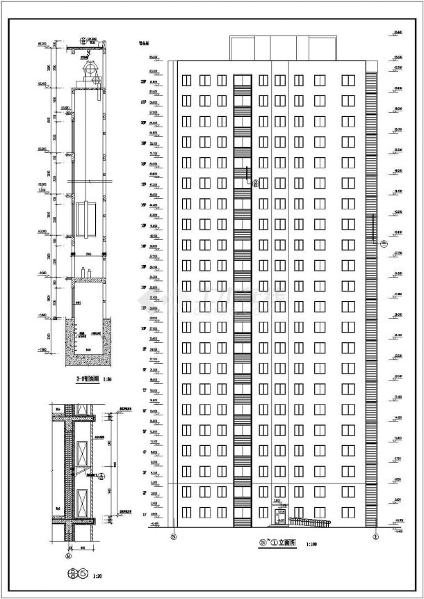 某地区二十二层住宅楼建筑设计施工图（含结构）-图二