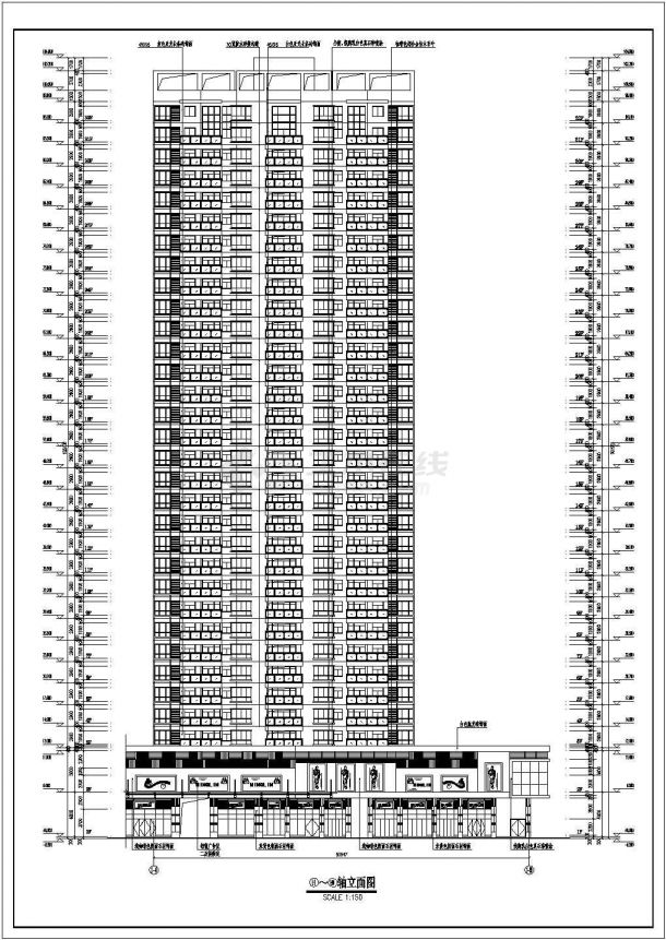 某城市32层商业住宅楼建筑设计方案-图一