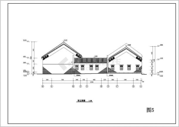 某南方二进院框架结构祠堂建筑方案图-图二