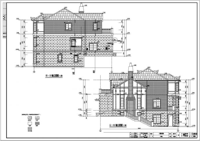 某小区两套二层别墅建筑设计施工图_图1