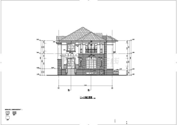 北京某小区二层坡屋顶别墅建筑设计施工图-图一