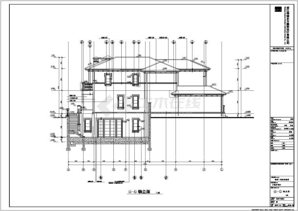 某地地下一层地上二层框架结构独幢别墅建筑施工图-图二