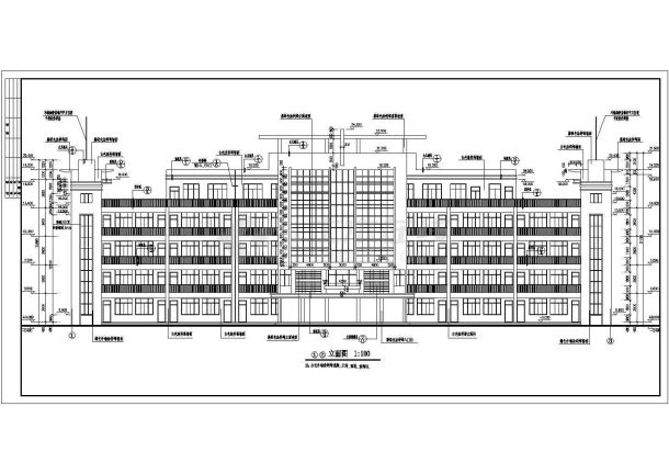 某学校五层外廊式教学楼建筑方案图纸-图一